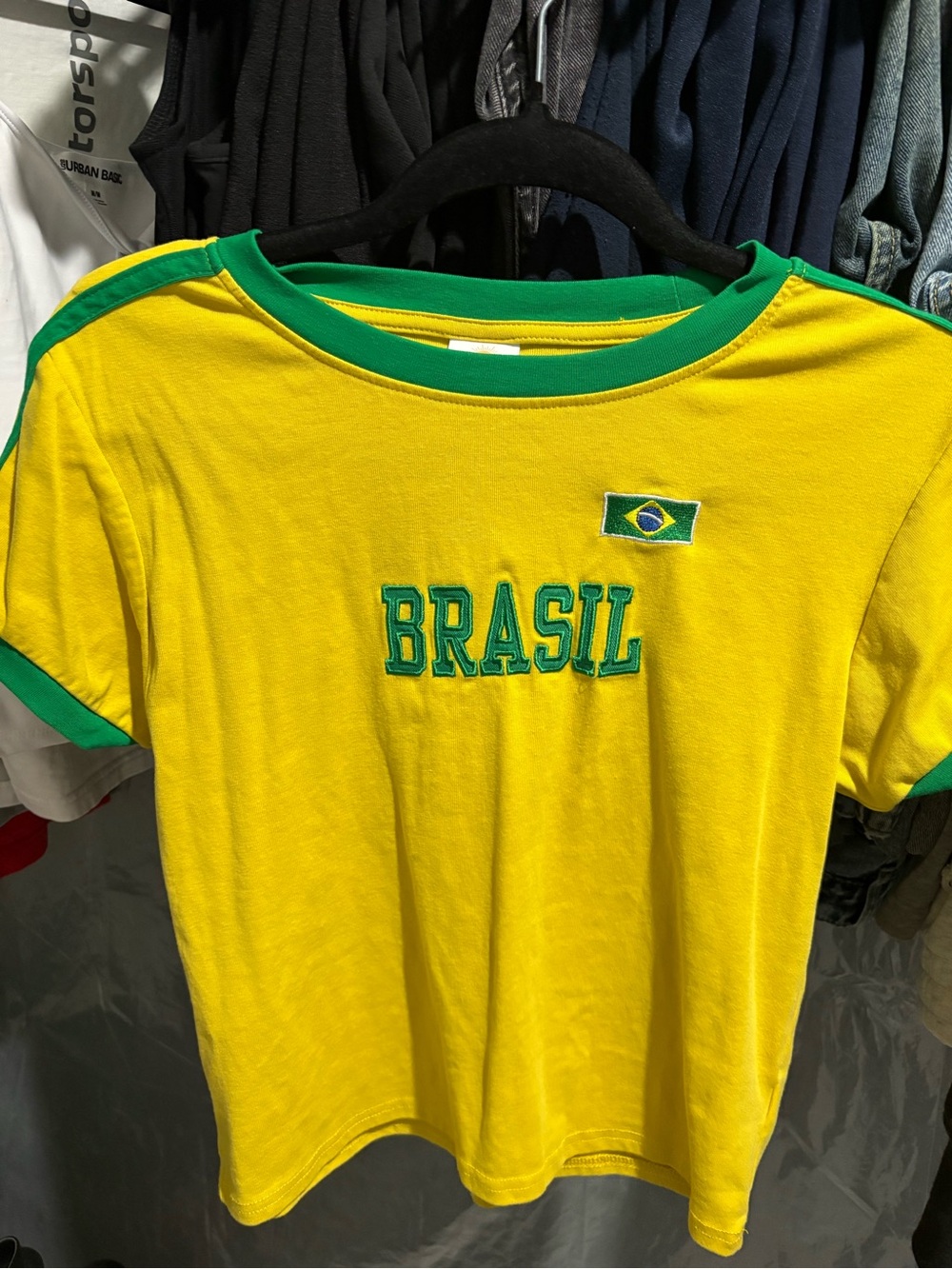Brasil Short Sleeve Tee with Green Trim